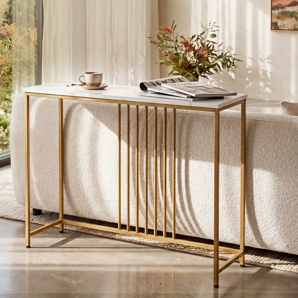  Marble Effect Console Table Narrow Hallway | HomeAndLiving