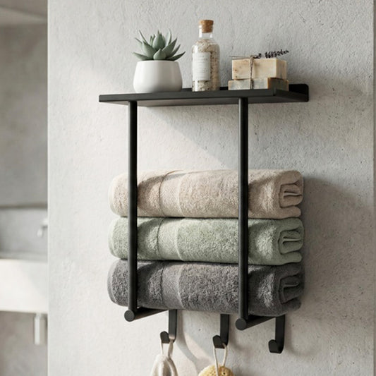 Wall Mounted Towel Rack 3 Hooks Bathroom | HomeAndLiving