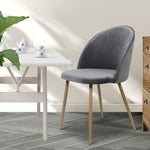Compact 8x Dining Chairs Seat French Grey  Easy Assembly Classic