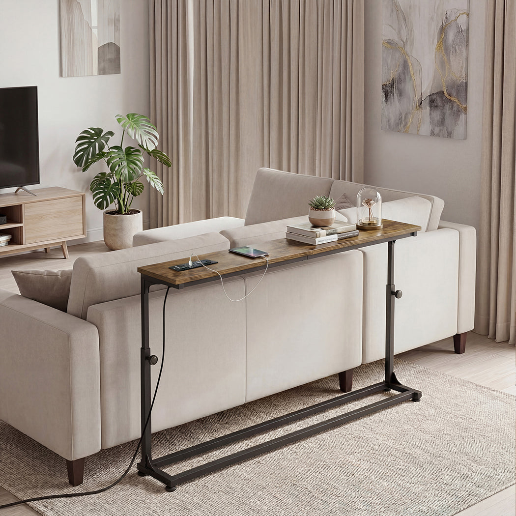 Sofa Console Table Power Ports Adjustable Height | HomeAndLiving