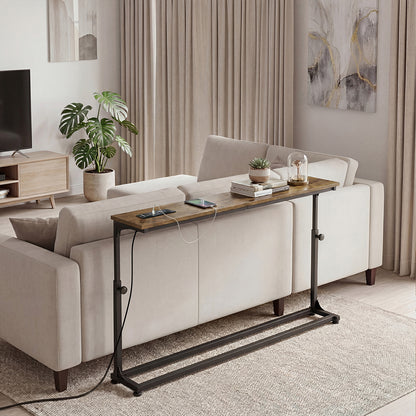 Sofa Console Table Power Ports Adjustable Height | HomeAndLiving