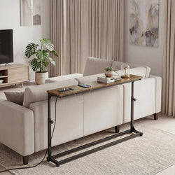 Sofa Console Table Power Ports Adjustable Height | HomeAndLiving