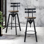 Ergonomic 2x Bar Stool Industrial Adjustable  High Back Support