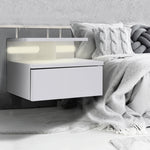 Compact 2x Bedside Tables Side Table White  Wood Finish Classic