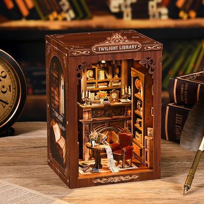Miniature Book Nook Kit Walnut 12x11x19cm