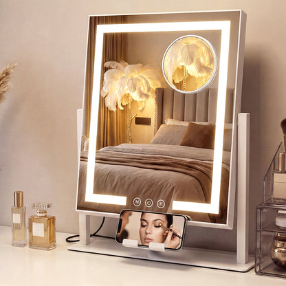 Vanity Mirror With Dimmable Lights 36x30x6.5cm
