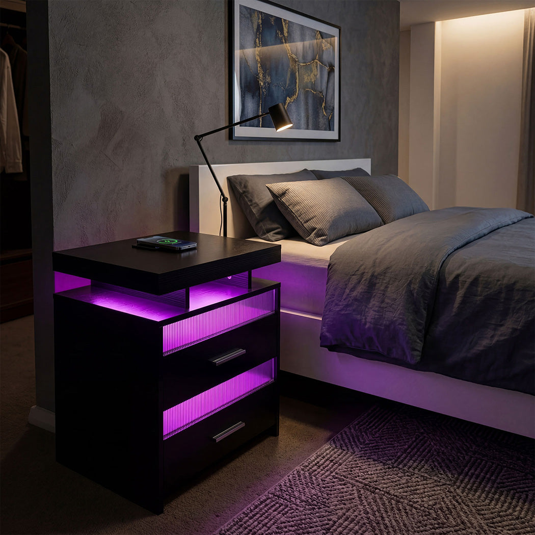Smart Bedside Table Charging Station 45x40x60cm