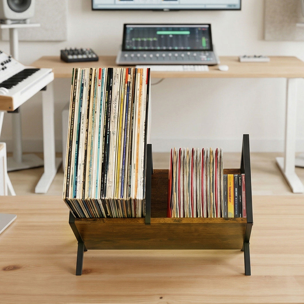 Vinyl Record Storage Rack Shelf Display | HomeAndLiving - 8