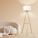 Cozy Tripod Floor Lamp with Shelf  Foldable Function Classic