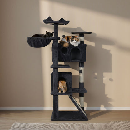 Cat Tree Scratching Post Grey 50x50x145cm