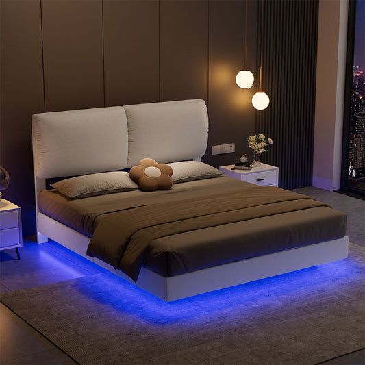 Compact Queen Floating Bed Frame  Premium Quality Build Classic