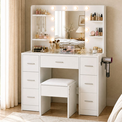 Dressing Table With Lights 110x40x138cm