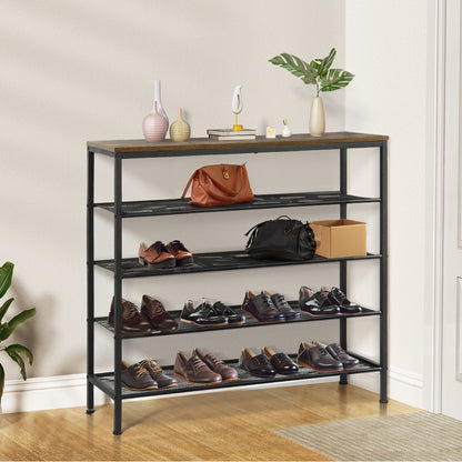 Functional 5-Tier Shoe Rack Storage Cabinet 100cm Wide  Comfortable