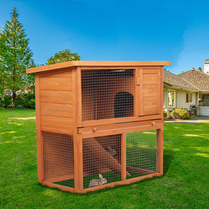 Rabbit Hutch Brown Steel 90x45x80cm