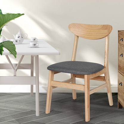 Dining Chairs Natural Fabric 45x50x76cm