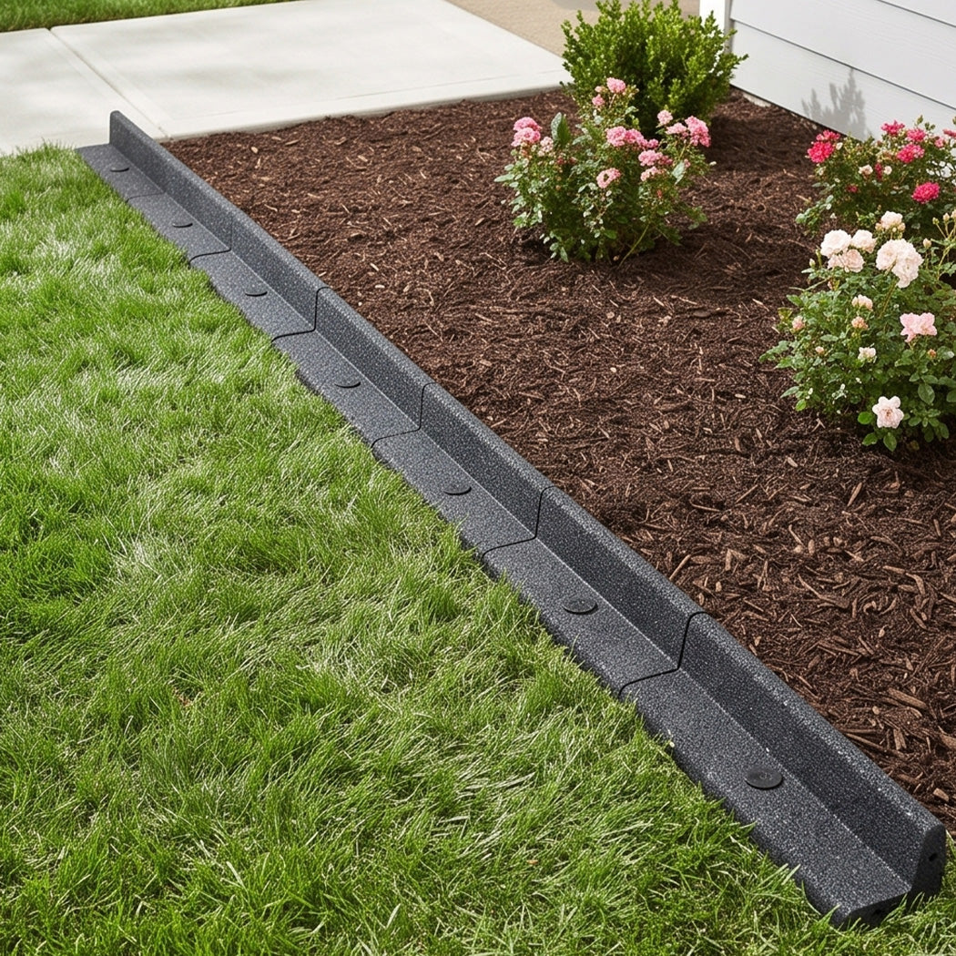 Garden Edging Border Flexible Grey 120x8cm