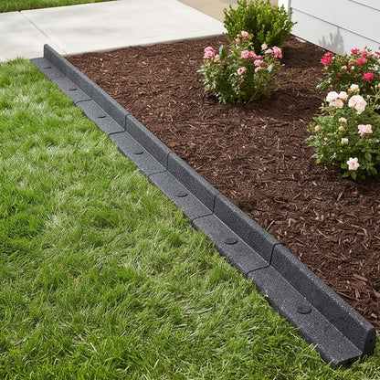 Garden Edging Border Flexible Grey 120x8cm