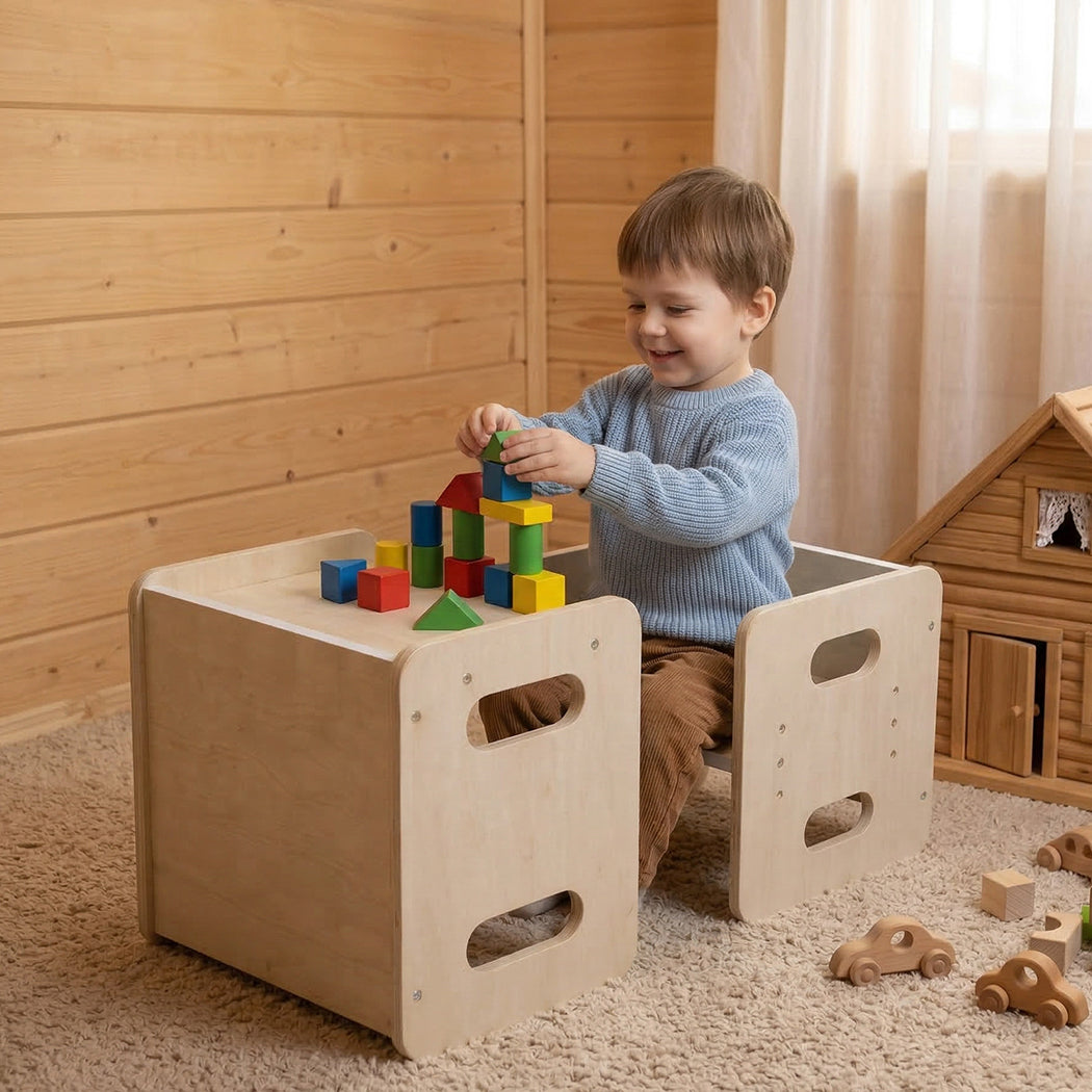 Kids Table Adjustable Chair Set 33.5x33x33cm