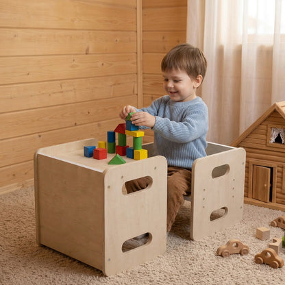 Kids Table Adjustable Chair Set 33.5x33x33cm