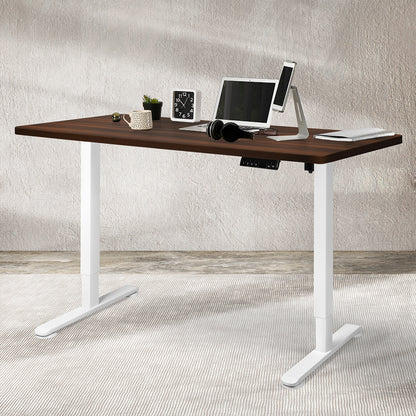 Compact Motorised Standing Desk Adjustable 140cm Walnut 1000x 1MM