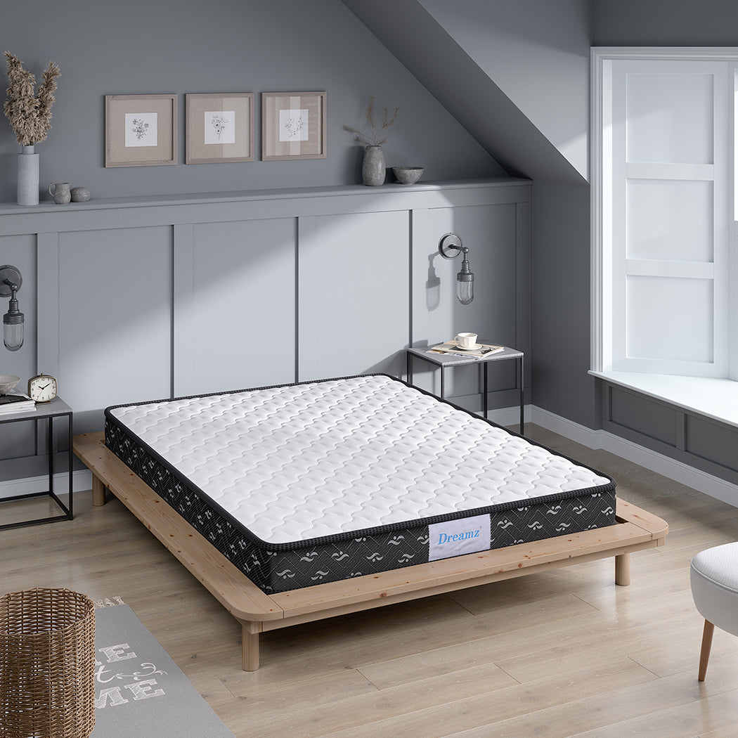 Stylish Spring Mattress Bed Pocket Tight King Single  Wood Finish