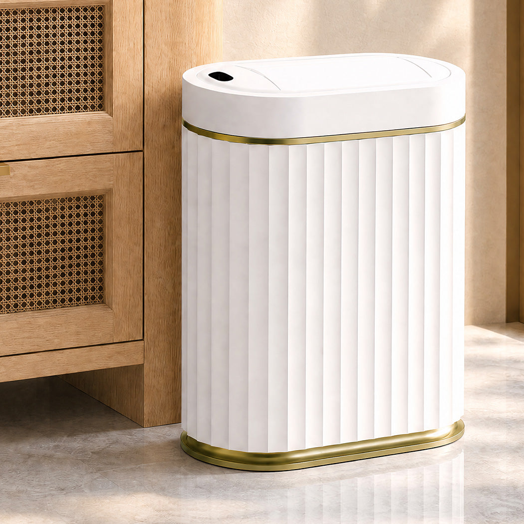 Automatic Touchless Rubbish Bin White 26x14x29cm