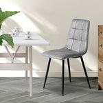 Ergonomic 4x Dining Chairs Kitchen Chair Grey Faux Leather  Easy