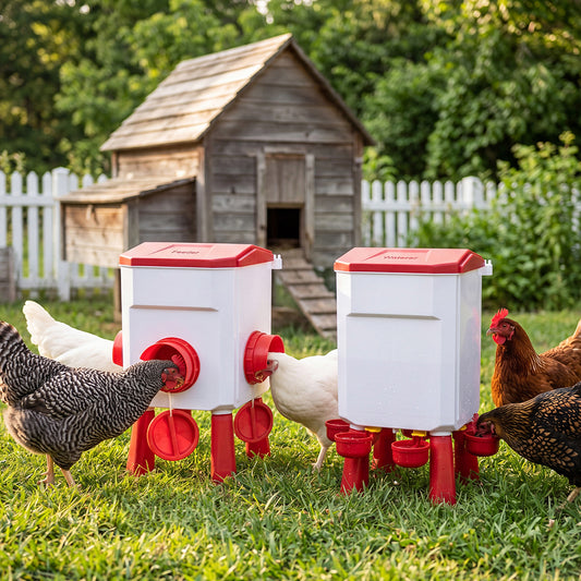 Pawz Auto Chicken Feeder and Waterer Set 12kg 11L Gravity Food Water Dispenser - 8