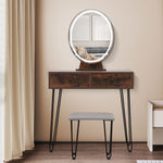 Premium Dressing Table LED Light Strip Brown  Durable Frame