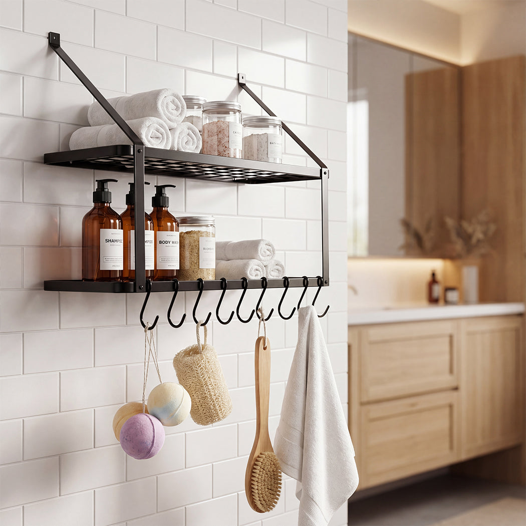 Wall Mounted Pot Pan Rack 10 Hooks | HomeAndLiving - 8
