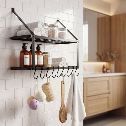 Wall Mounted Pot Pan Rack 10 Hooks | HomeAndLiving - 8