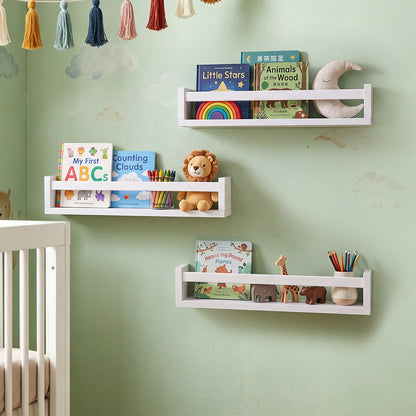 Kids Floating Wall Shelves Pine Wood 3 Pack | HomeAndLiving - 8