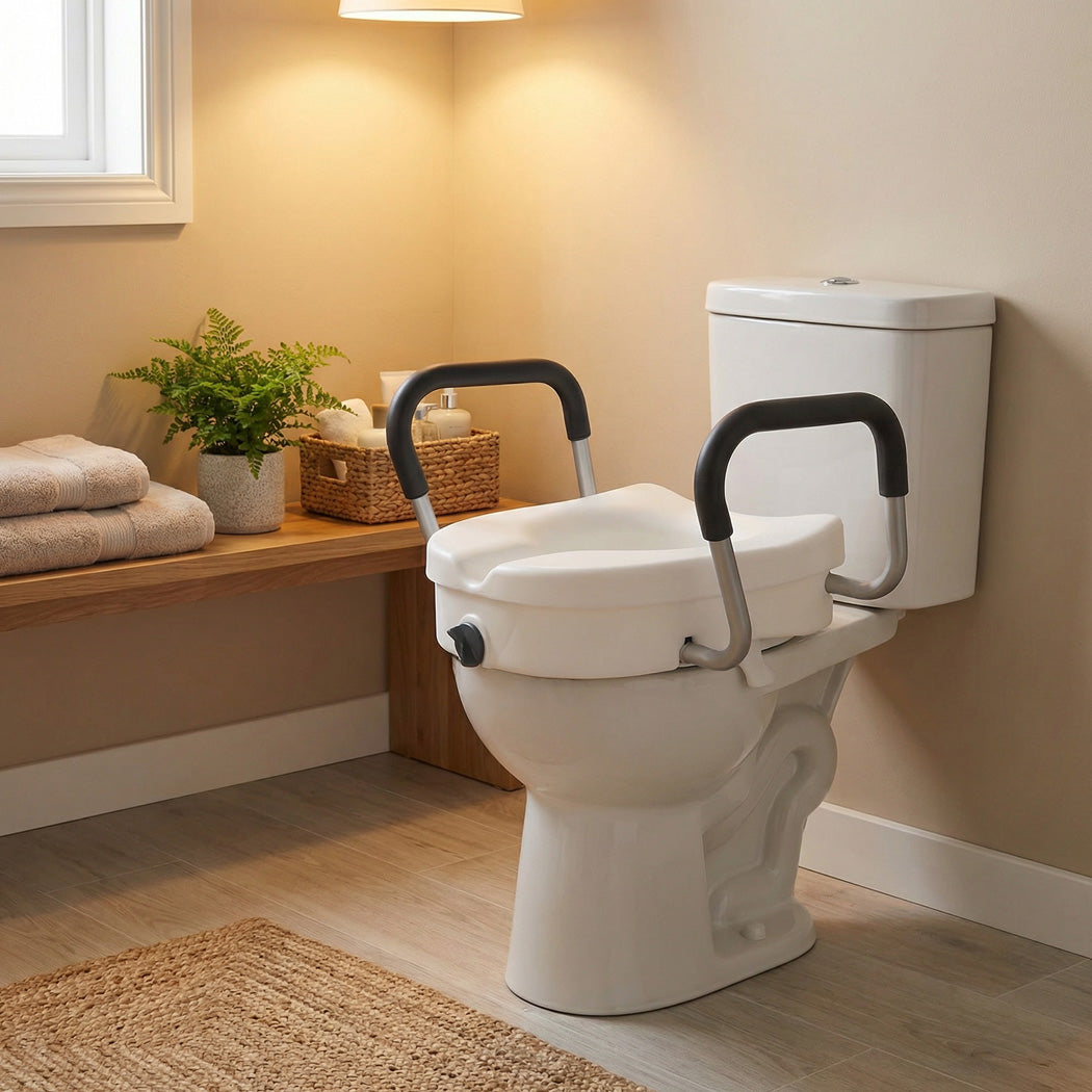 Raised Toilet Seat With Handles 41x49x45cm