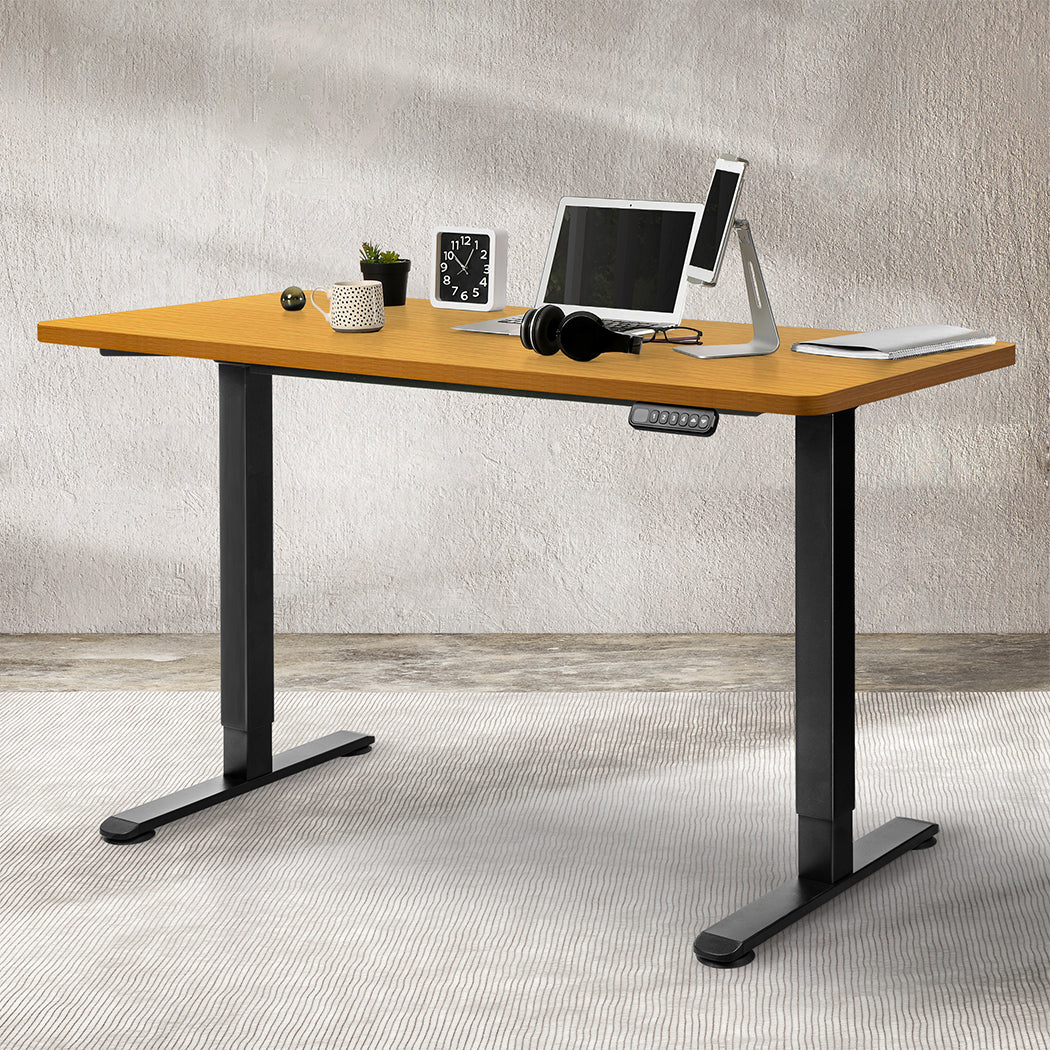 Contemporary Motorised Standing Desk Adjustable 120cm Natural 800x