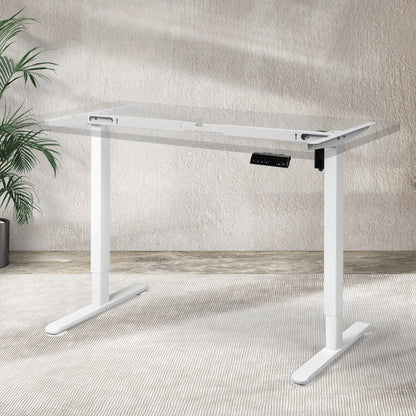Contemporary Motorised Standing Desk Frame White Single Motor  High