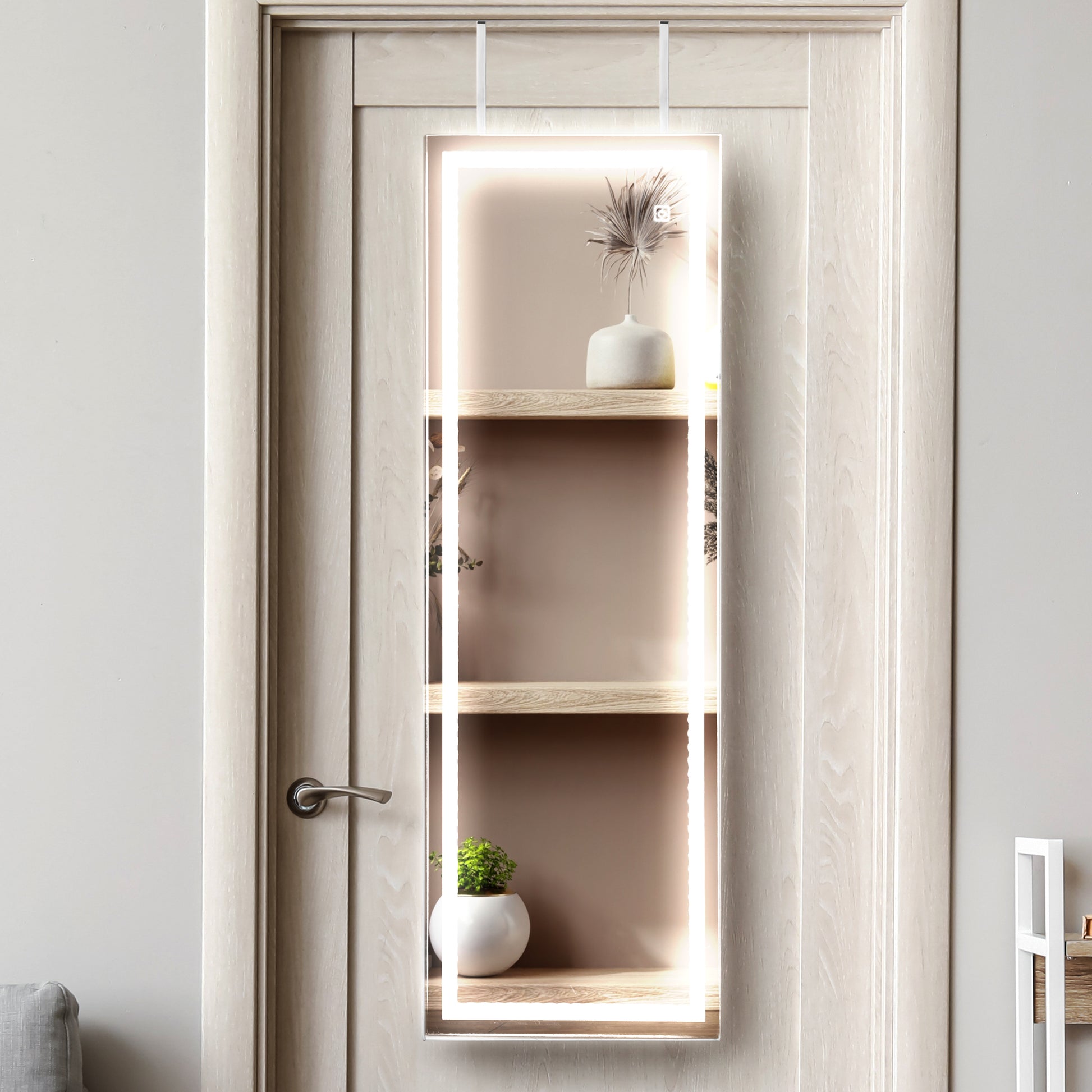 Stylish Mirror Jewellery Cabinet Touch  Foldable Function Classic