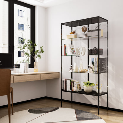 Premium Glass Display Cabinet Steel 4 Tier 160cm  Space-Saving Design