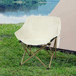Modern Folding Camping Moon Chair Lightweight Beige  Foldable
