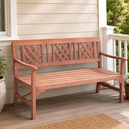 Outdoor Bench 3 Seater Wooden 143x61x88cm