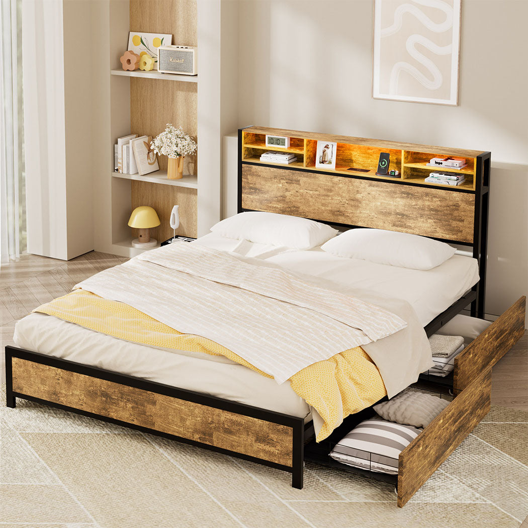 Compact bed frame queen  Scandi Inspired Design Classic Durable