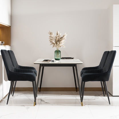 Ergonomic Dining Chairs x 4 Padded Seat Soft Velvet  Foldable