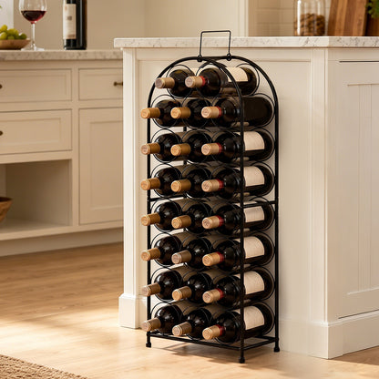 Wine Rack Metal Storage 31x18x82cm
