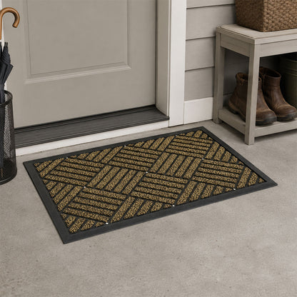 Front Door Mat Heavy Duty Brown 43x73cm