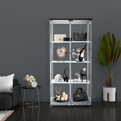 Cozy 164cm Glass Display Cabinet 2 Doors  Wood Finish Classic