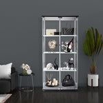 Cozy 164cm Glass Display Cabinet 2 Doors  Wood Finish Classic