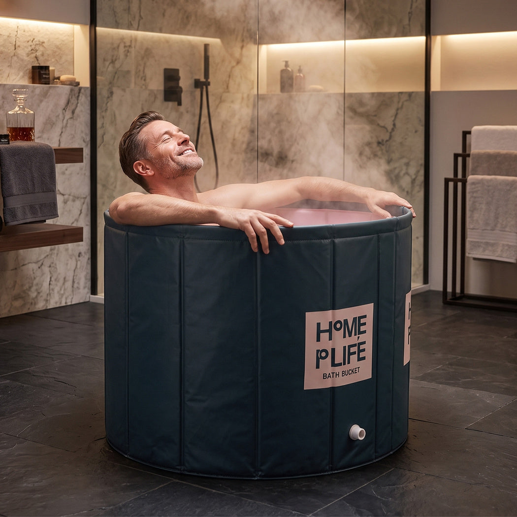 Portable Foldable Bathtub Green 80x80cm