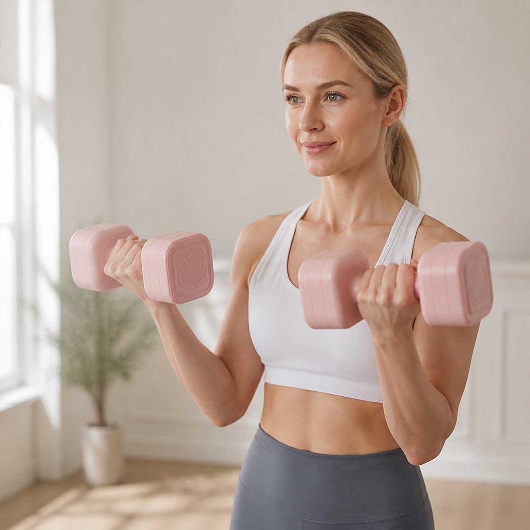 Adjustable Dumbbells Set Pink 32x10x10cm