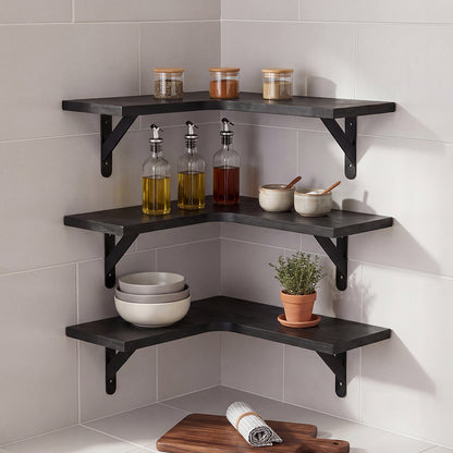 Corner Floating Shelves 3pc L-Shaped Wall | HomeAndLiving - 8