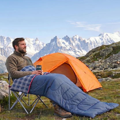 3-Season Sleeping Bag Camping Hiking Blue | HomeAndLiving - 8