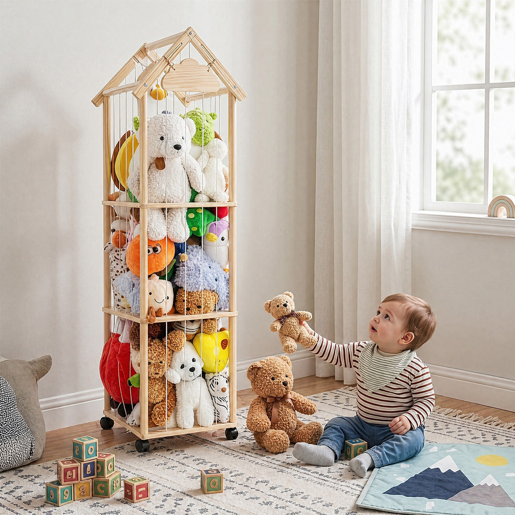 Kids Toy Storage Tower Pine Wood 150cm | HomeAndLiving